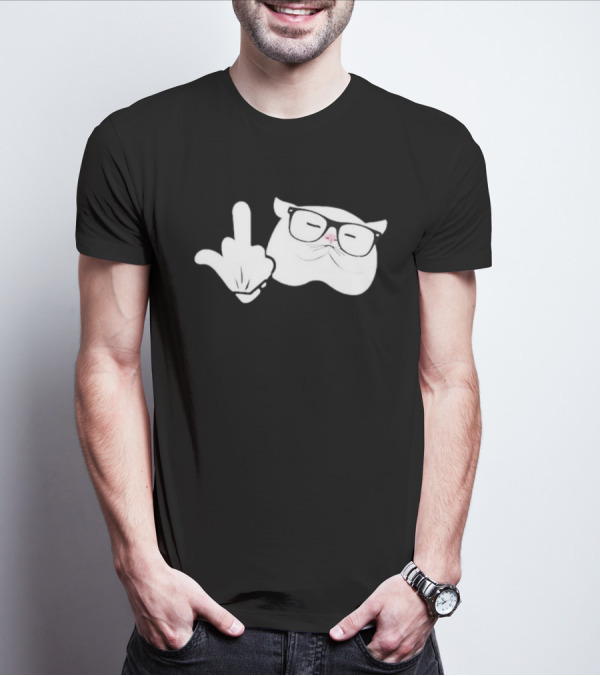 Steve Habetler Catturd Birdturd Glasses Cat Gesture T-Shirt