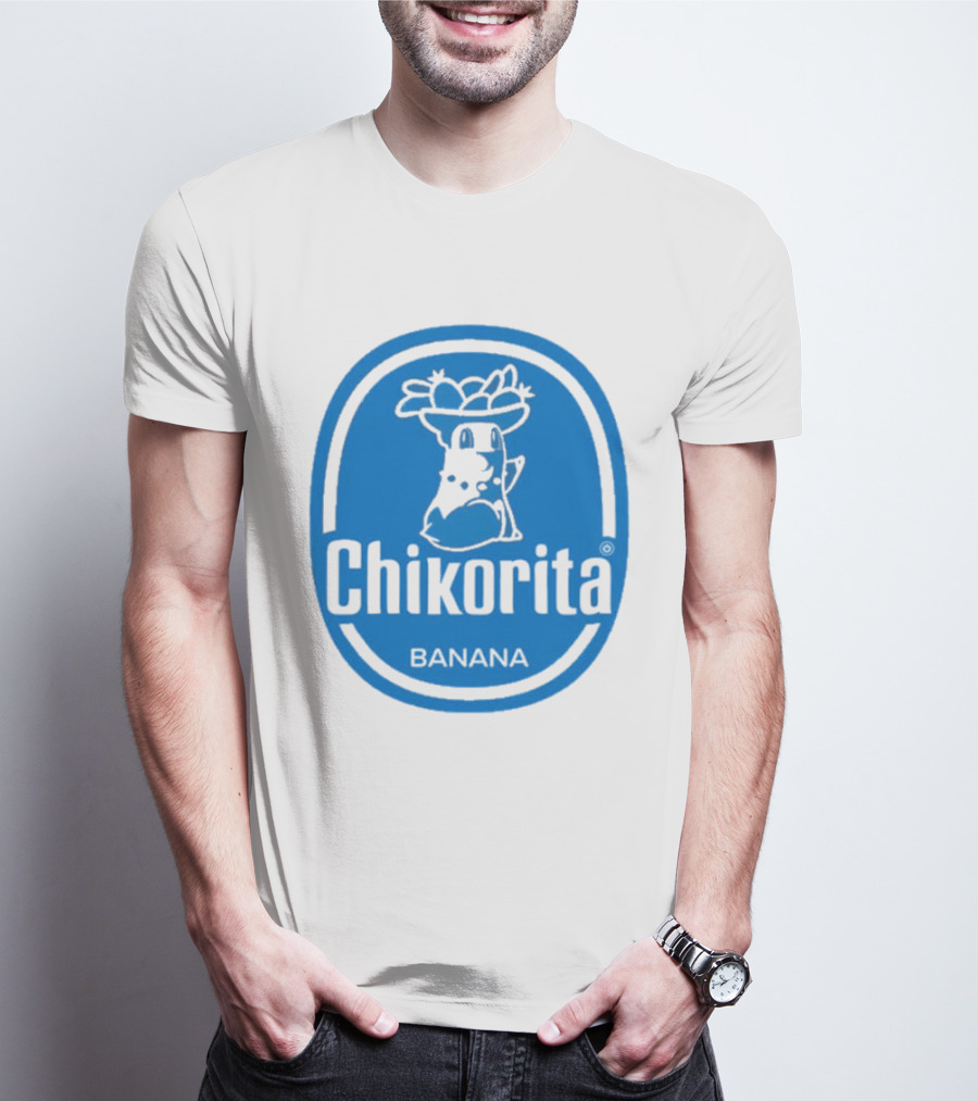 Chikorita Banana Crossover Logo Black And Blue T-Shirt