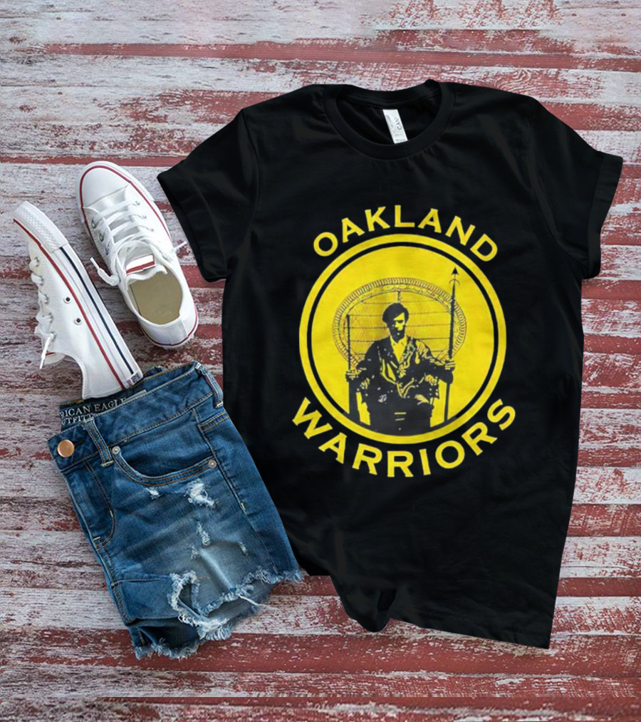 Oakland Warriors Huey Newton Chair Emblem T-Shirt