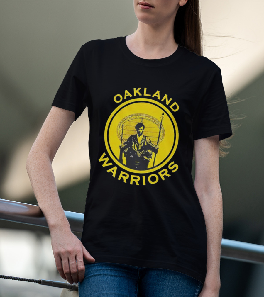 Oakland Warriors Huey Newton Chair Emblem T-Shirt