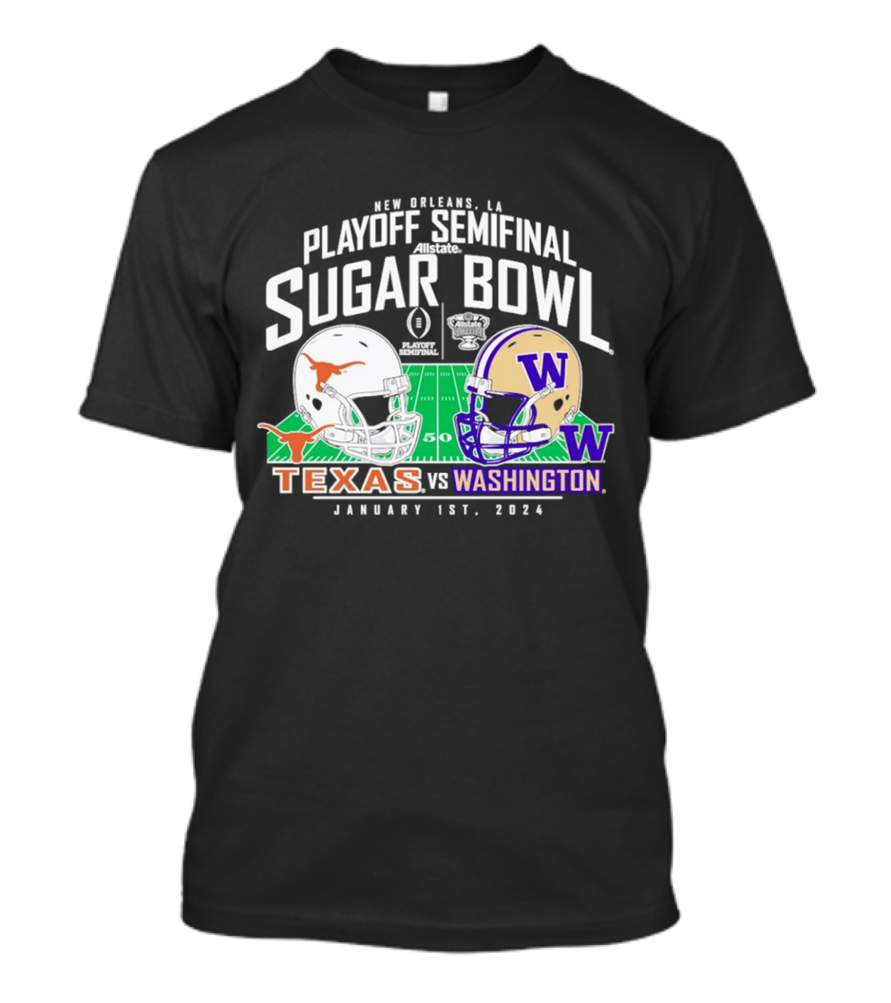 New Orleans Playoff Semifinal Allstate Sugar Bowl January 1st 2024 Texas Vs Washington T-Shirt