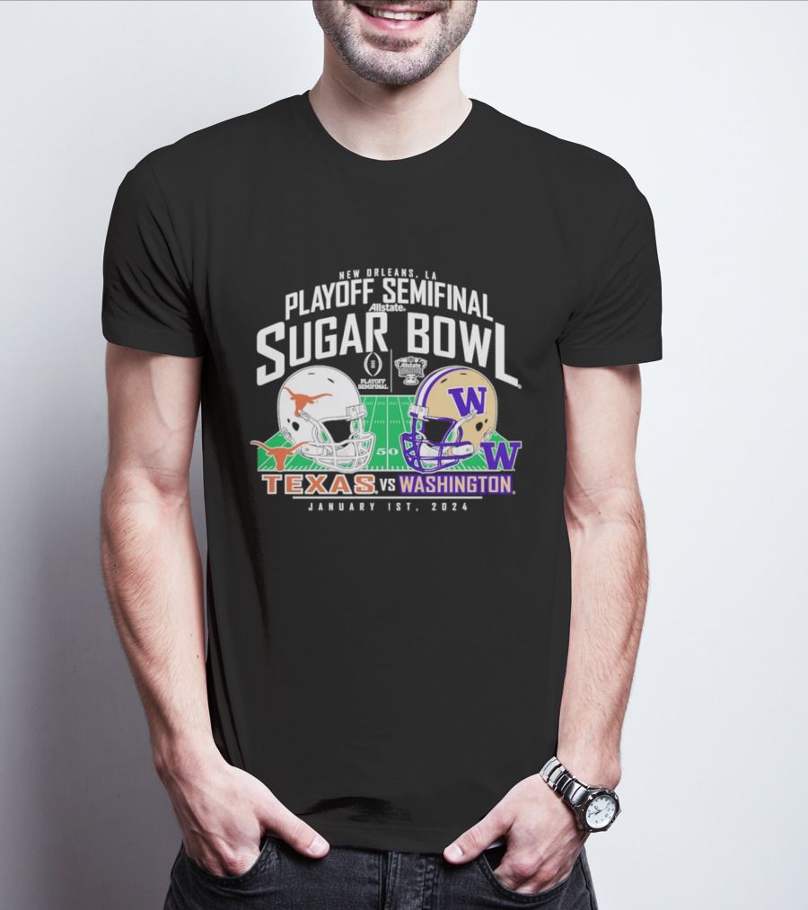 New Orleans Playoff Semifinal Allstate Sugar Bowl January 1st 2024 Texas Vs Washington T-Shirt
