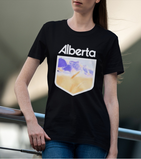 Alberta Mountain Scenic Shield Vitamin Deer Alberta Life T-Shirt