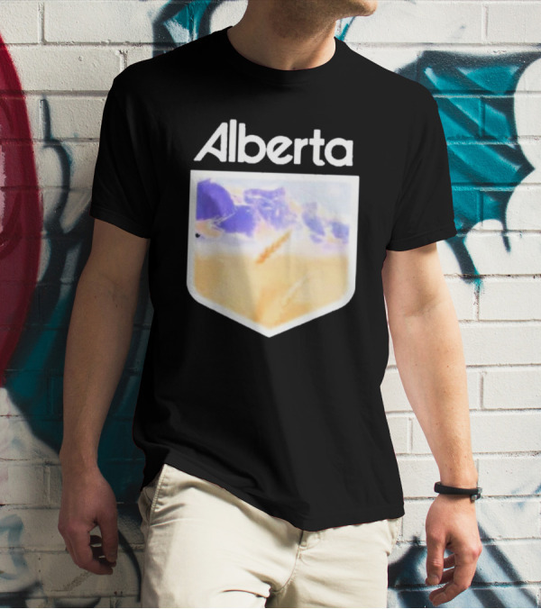 Alberta Mountain Scenic Shield Vitamin Deer Alberta Life T-Shirt