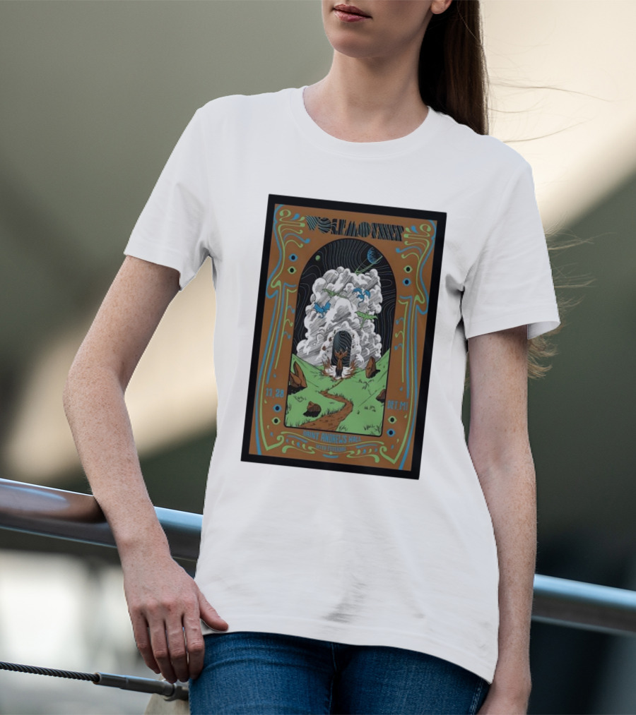 Wolfmother Saint Andrews Hall Detroit November 28 Concert Poster Art With Psychedelic Cloud And Path T-Shirt