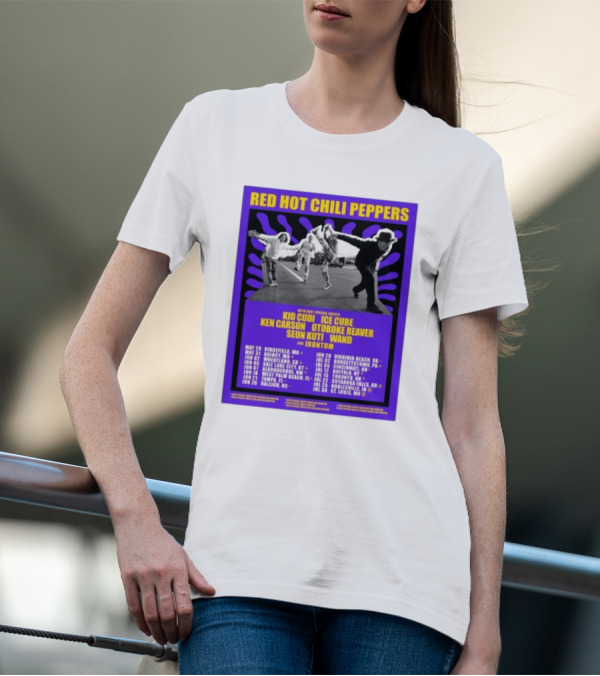 Red Hot Chili Peppers 2024 Unlimited Love Tour Featuring Kid Cudi, Ice Cube, Ken Carson, Otoboke Beaver, Seun Kuti, Wand, Irontom T-Shirt