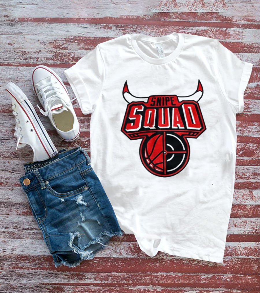 Chicago Bulls Snipe Squad Basketball Target Bull Horns T-Shirt
