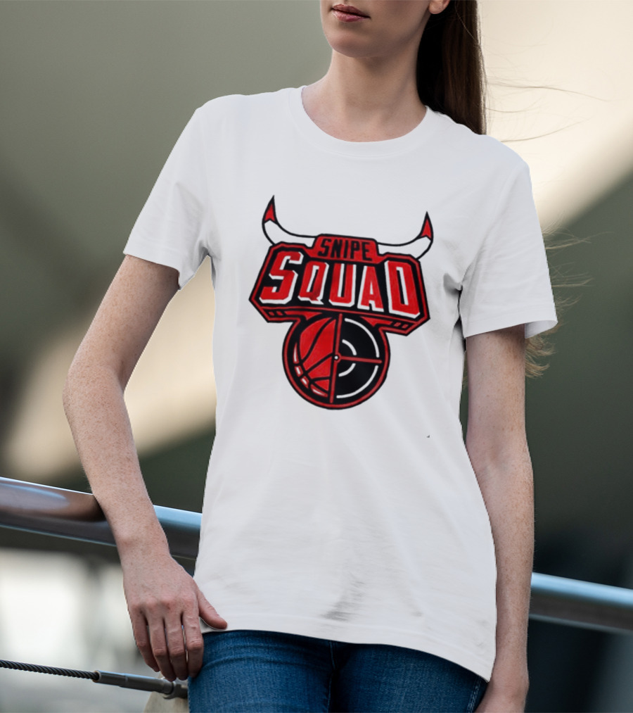 Chicago Bulls Snipe Squad Basketball Target Bull Horns T-Shirt