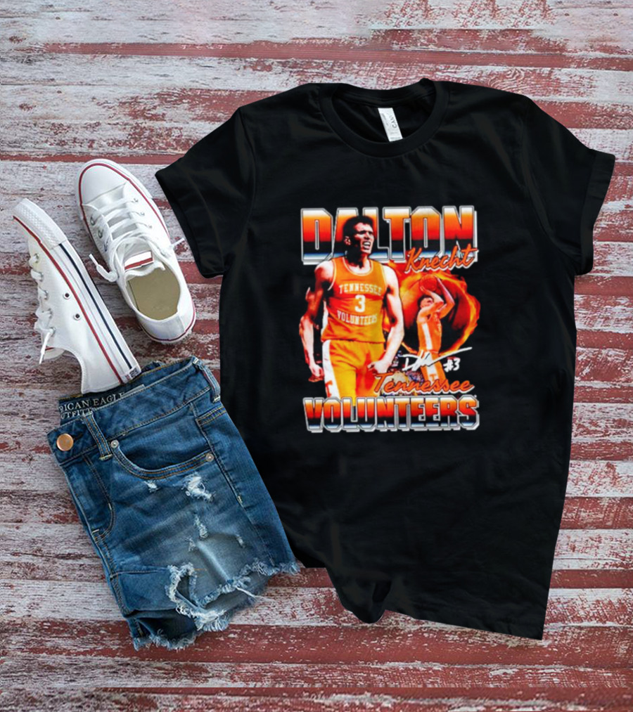 Dalton Knecht Tennessee Volunteers #3 Signature T-Shirt