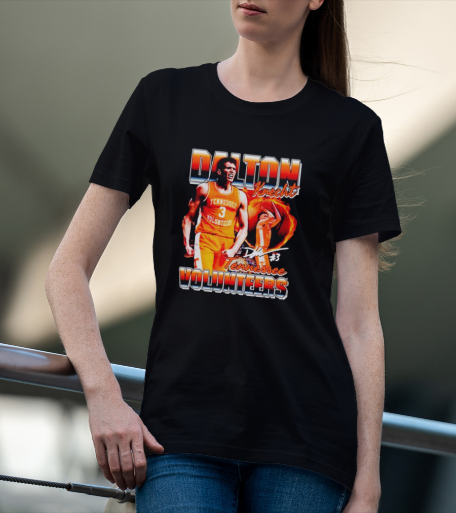 Dalton Knecht Tennessee Volunteers #3 Signature T-Shirt