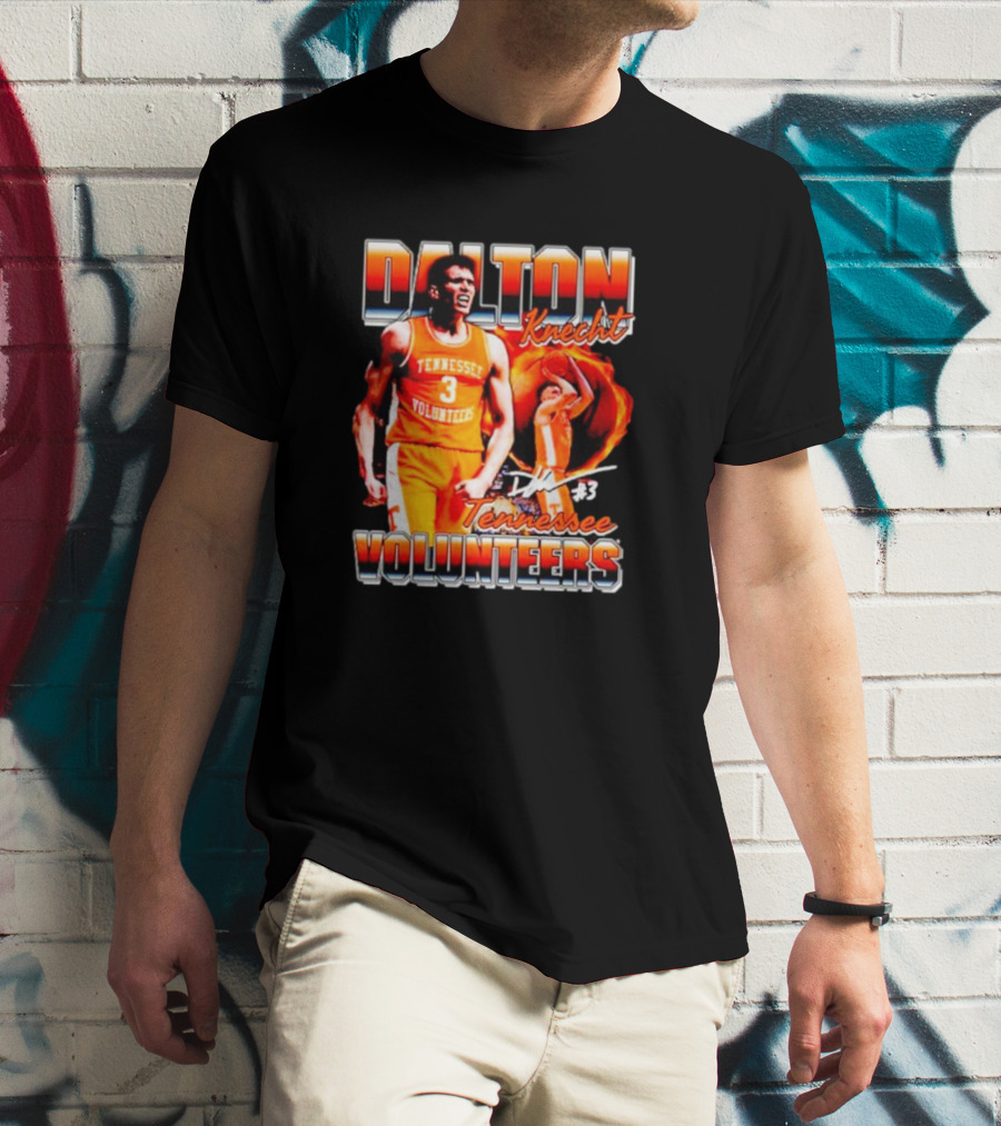 Dalton Knecht Tennessee Volunteers #3 Signature T-Shirt