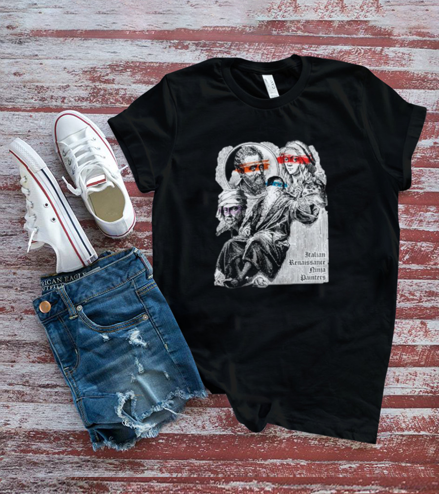 Italian Renaissance Ninja Painters Graphic Mashup T-Shirt