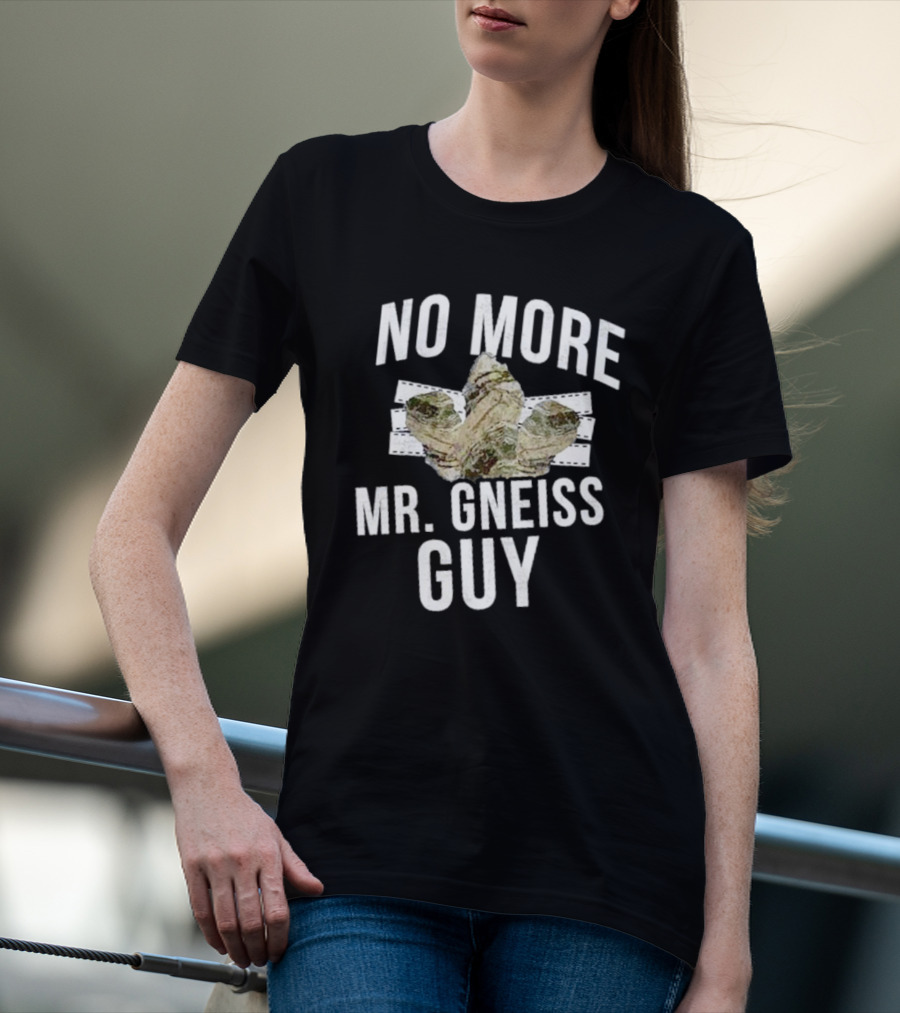 No More Mr Gneiss Guy Rock Pun With Illustrated Gneiss Formation T-Shirt