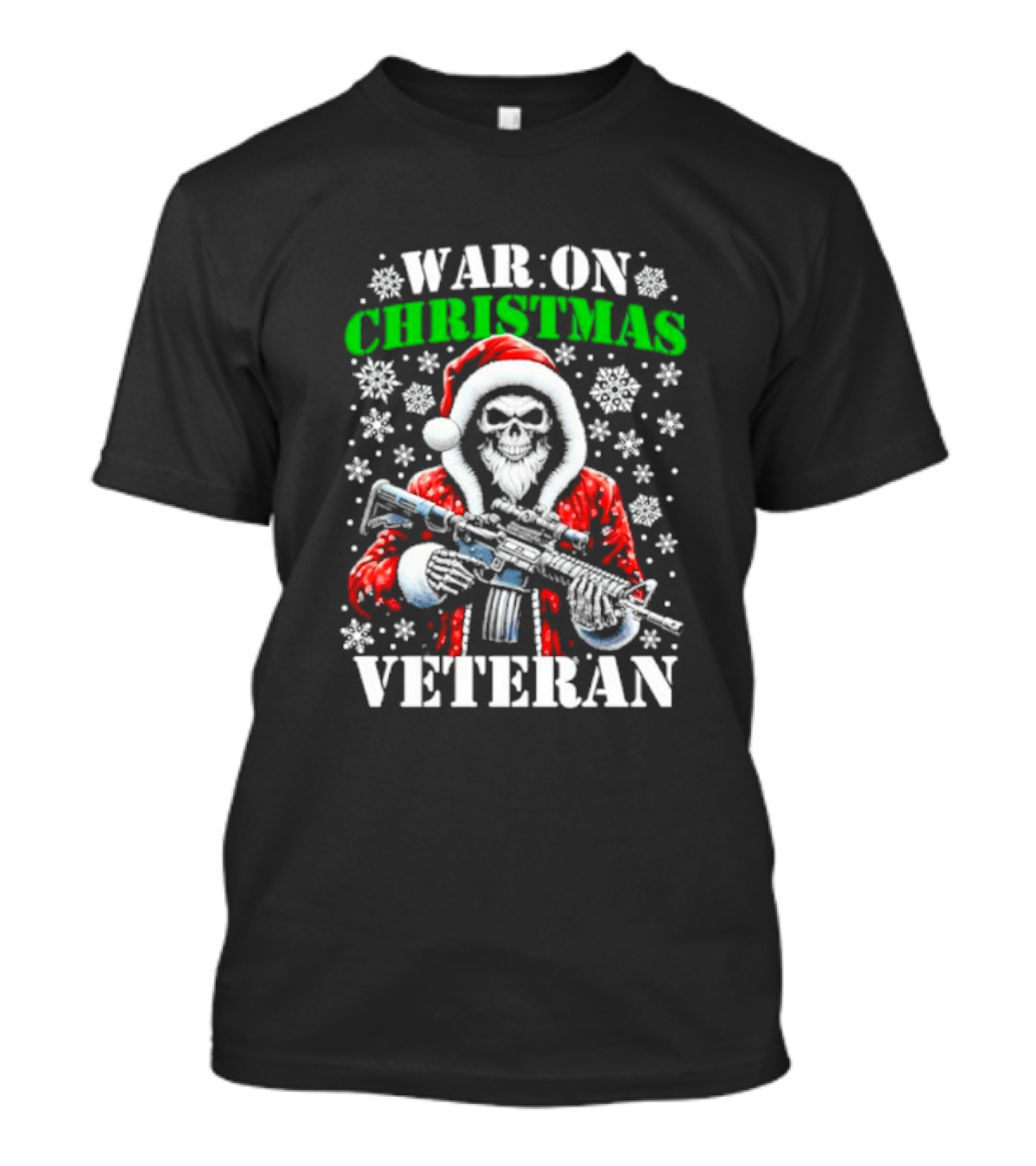 War On Christmas Skeleton Santa Veteran T-Shirt