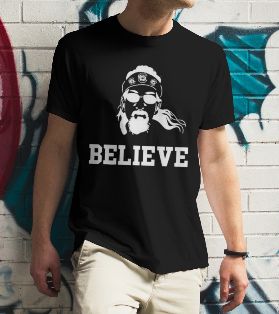 Gamecock Jesus Believe Sunglasses Headband T-Shirt