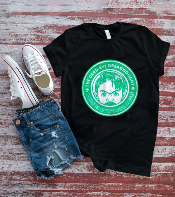 The Dead-Eye Dreadnought Powered By War And Coffee Iconic Emblem T-Shirt