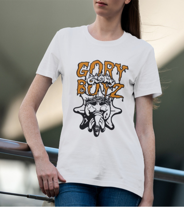 Glory Boyz Gory Boyz Glo Gang Dripping Horror Font Sun T-Shirt
