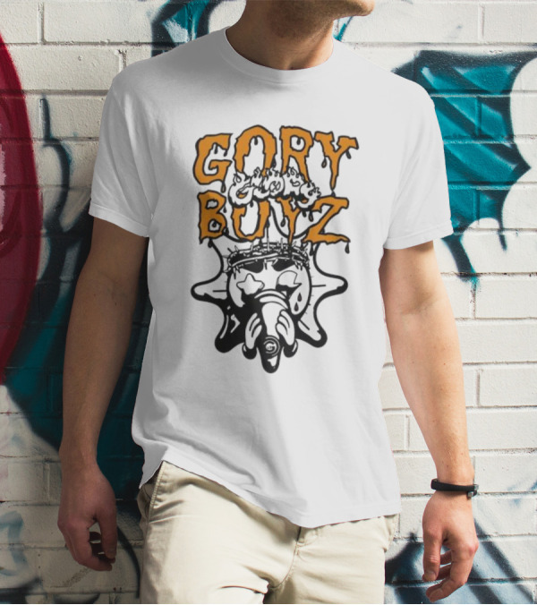 Glory Boyz Gory Boyz Glo Gang Dripping Horror Font Sun T-Shirt