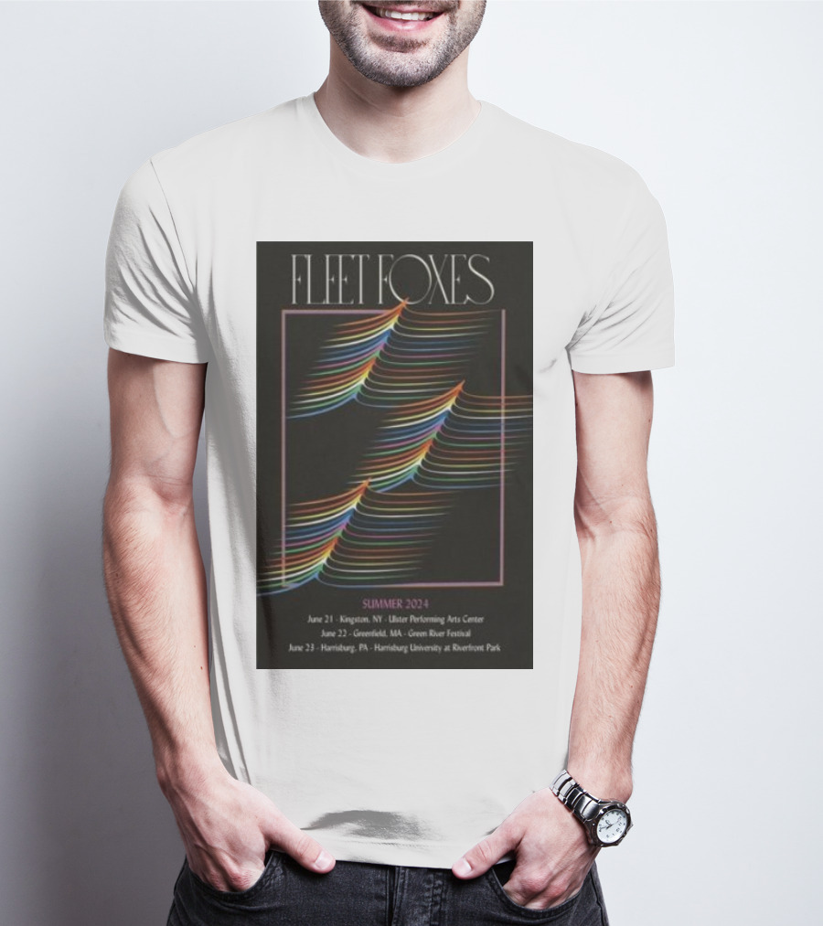 Fleet Foxes Summer 2024 Tour Kingston Greenfield Harrisburg T-Shirt