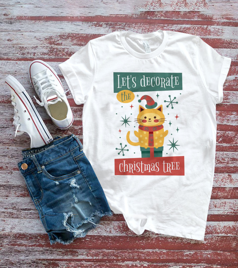 Let's Decorate The Christmas Tree Cat T-Shirt