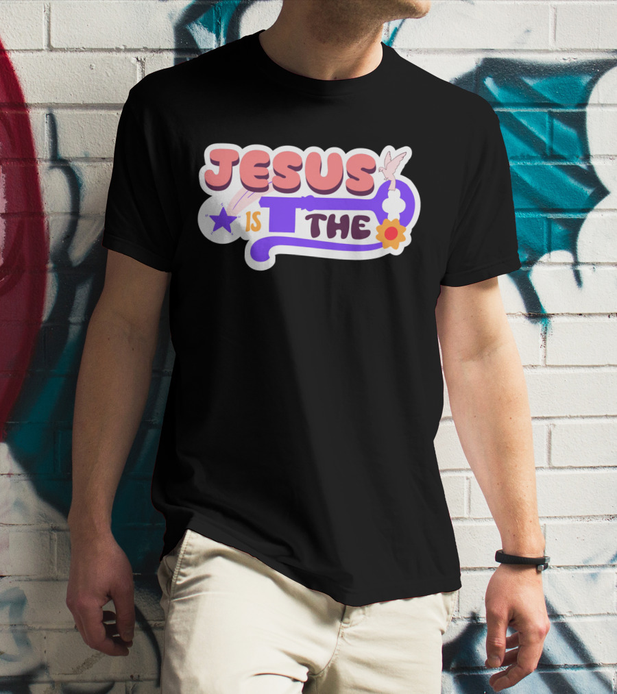 Jesus Is The Key With Dove And Star Elements T-Shirt