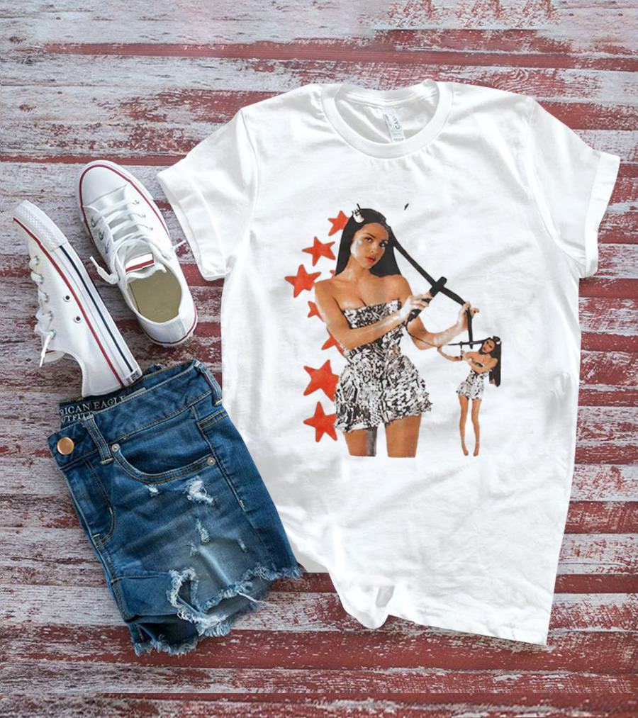 Olivia Rodrigo Black And White Star Dress With Red Stars Motif T-Shirt