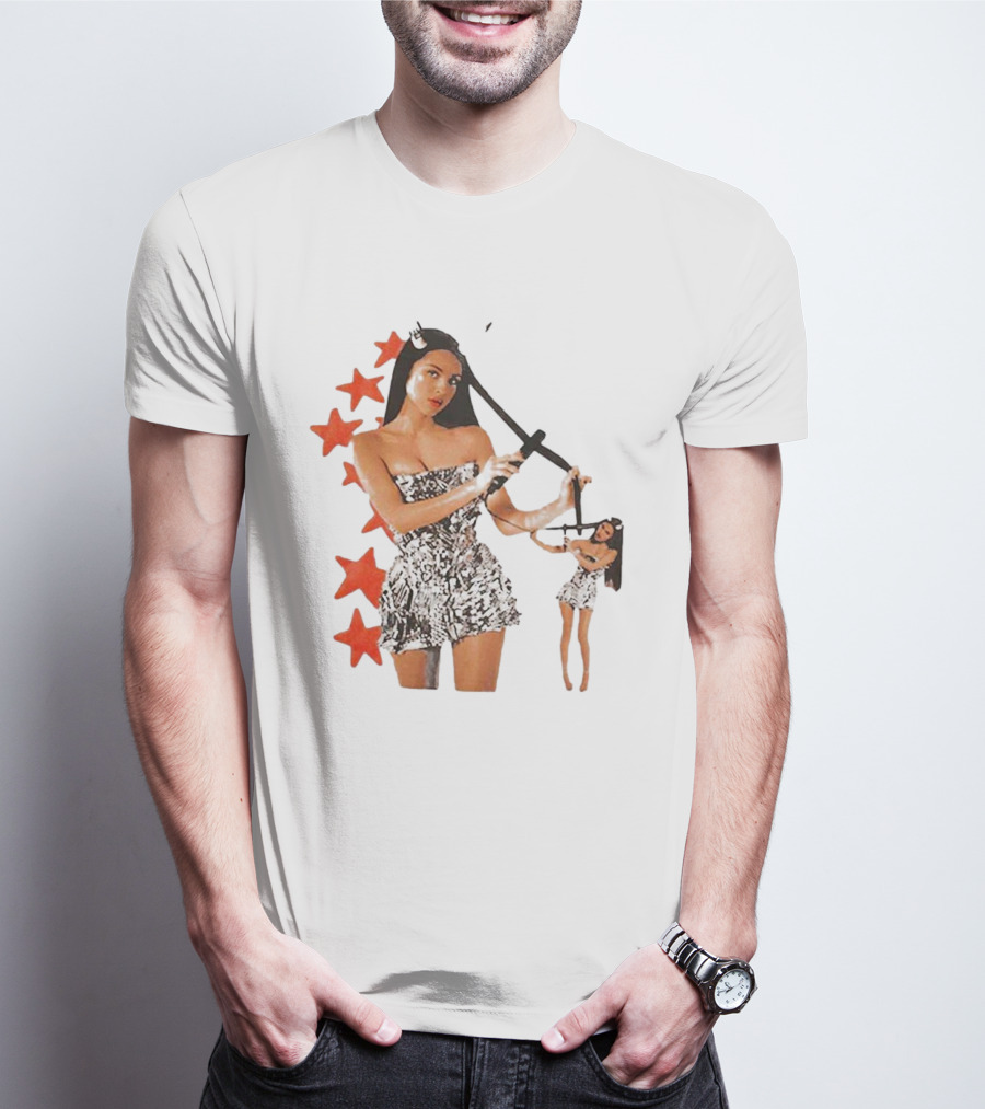 Olivia Rodrigo Black And White Star Dress With Red Stars Motif T-Shirt