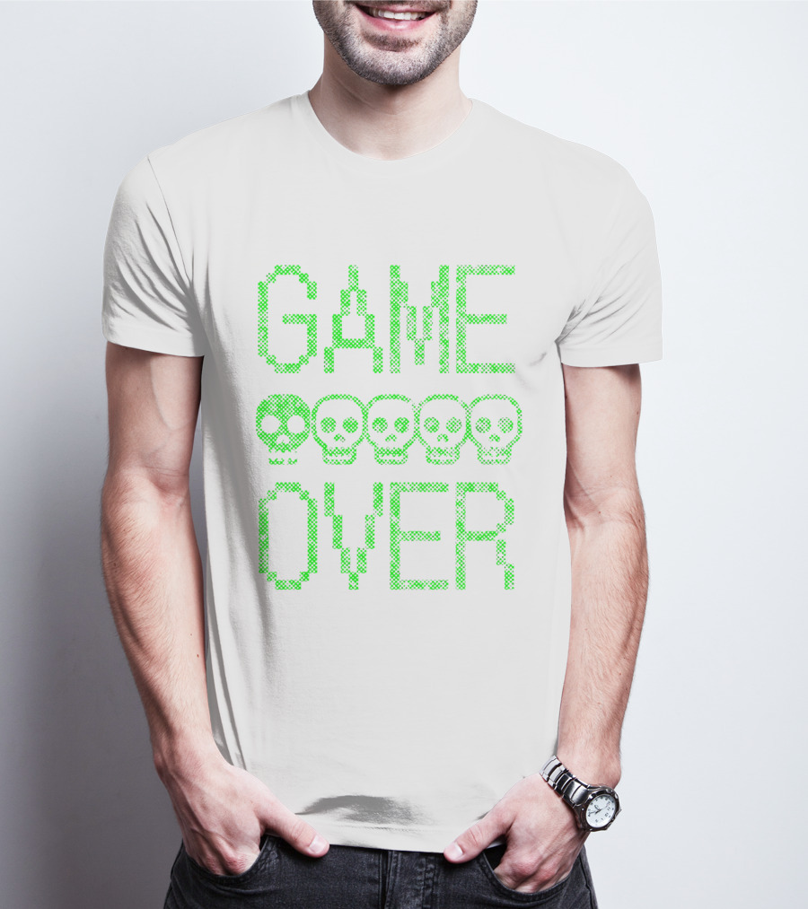 GAME OVER Pixel Skull T-Shirt
