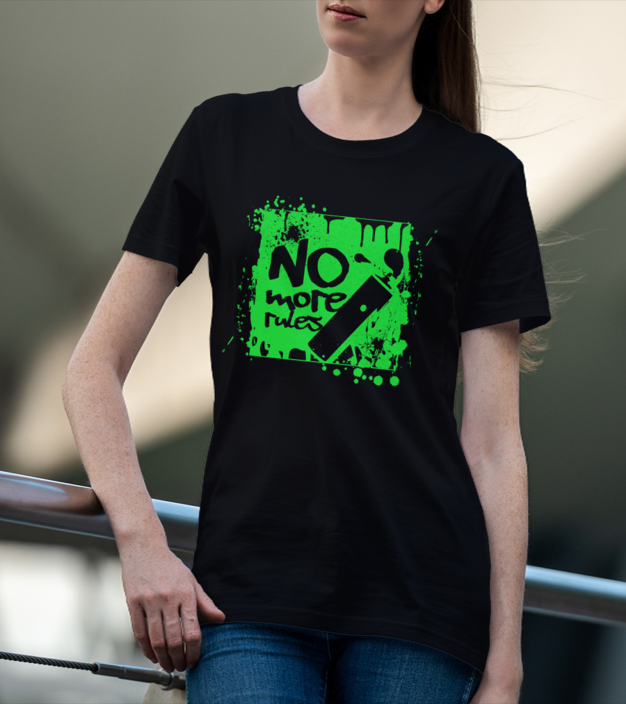 No More Rules Graffiti Spray Paint Splatter T-Shirt