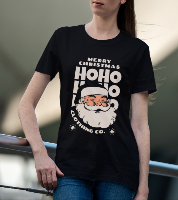 Merry Christmas Ho Ho Ho Santa Claus Clothing Co T-Shirt