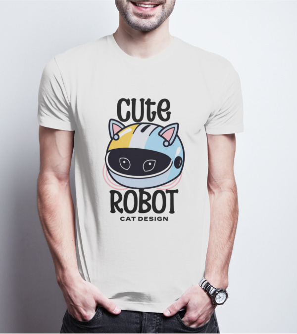 Cute Robot Cat T-Shirt