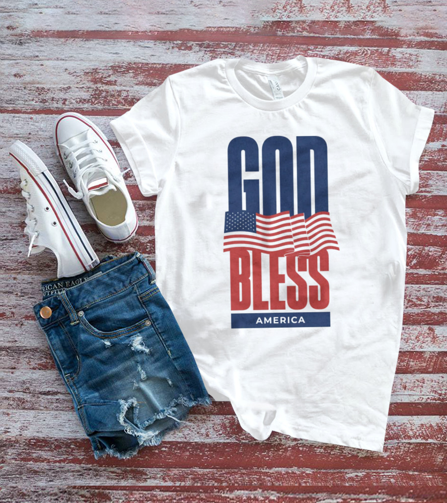 GOD BLESS AMERICA Flag T-Shirt