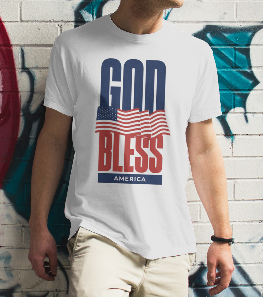 GOD BLESS AMERICA Flag T-Shirt