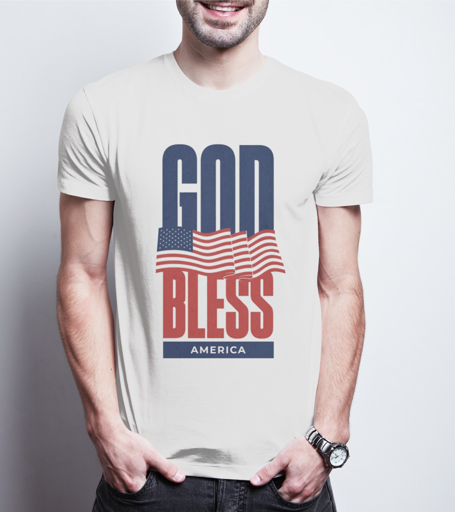 GOD BLESS AMERICA Flag T-Shirt