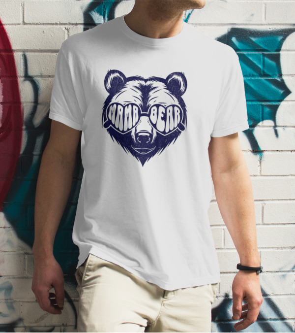 Mama Bear Sunglasses Bold Lettering Bear Head T-Shirt
