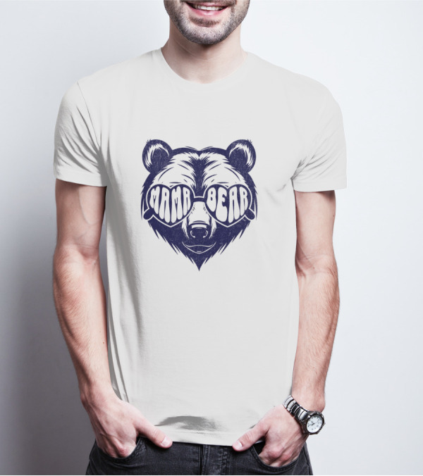 Mama Bear Sunglasses Bold Lettering Bear Head T-Shirt