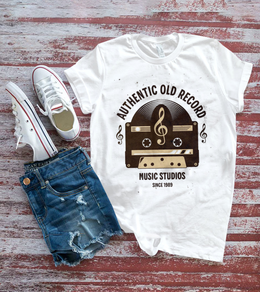 Authentic Old Record Music Studios Cassette Since 1989 T-Shirt