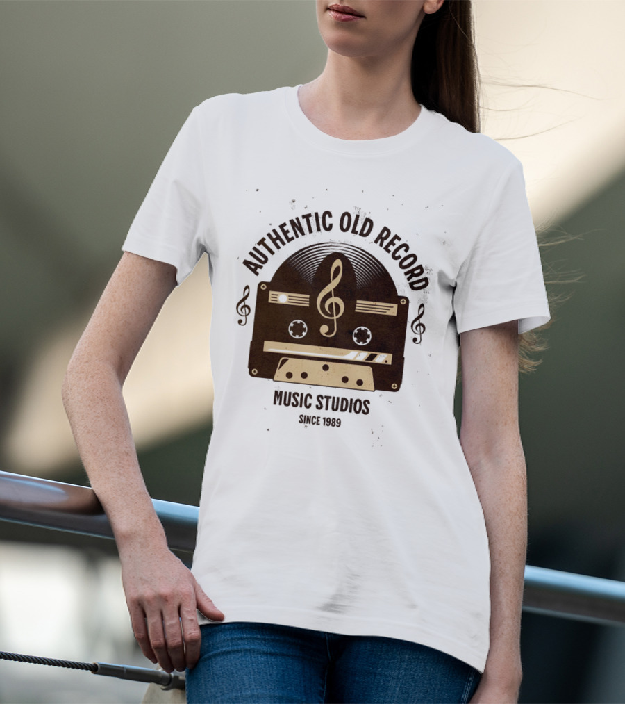 Authentic Old Record Music Studios Cassette Since 1989 T-Shirt
