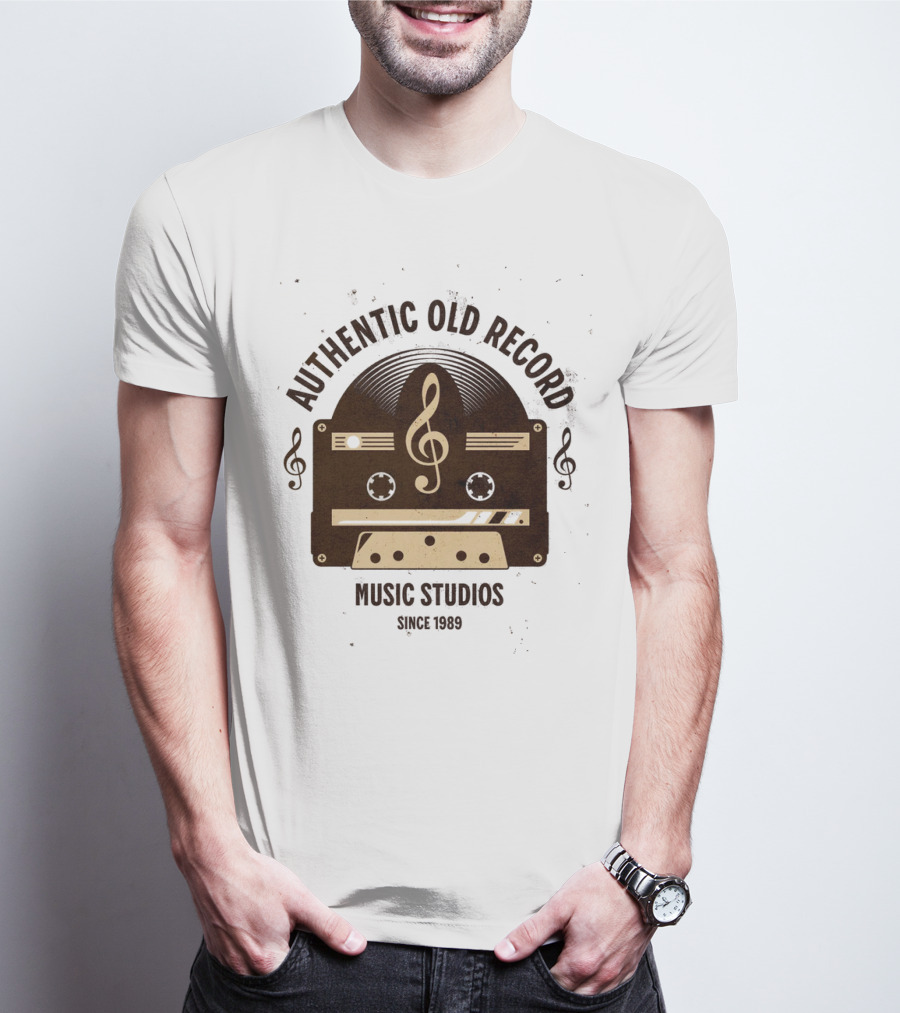 Authentic Old Record Music Studios Cassette Since 1989 T-Shirt