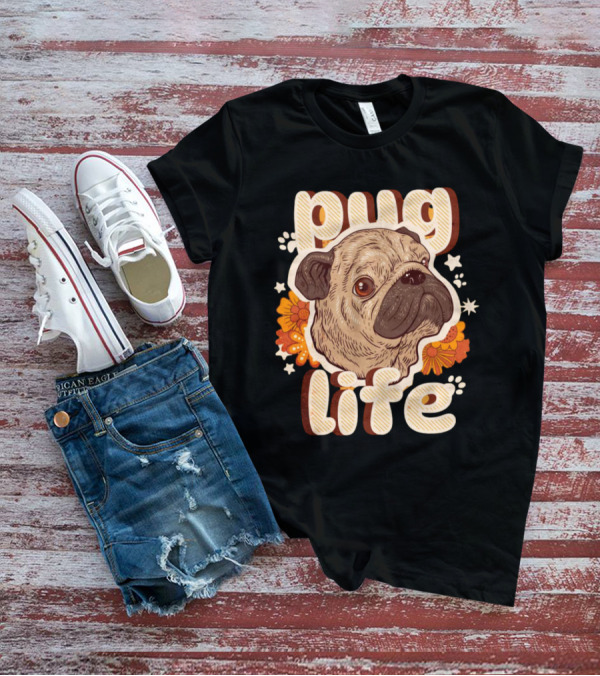 Pug Life Retro Floral T-Shirt