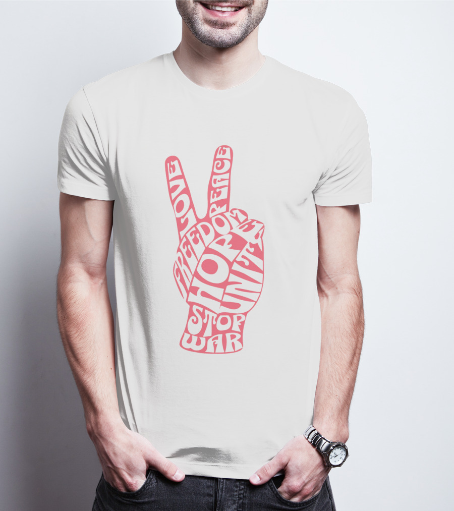 Peace Love Freedom Unity Hope Stop War 60s Challenge T-Shirt