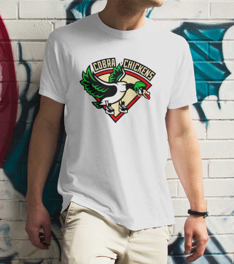 Cobra Chickens Sports Team Logo Hockey-Inspired Goose T-Shirt