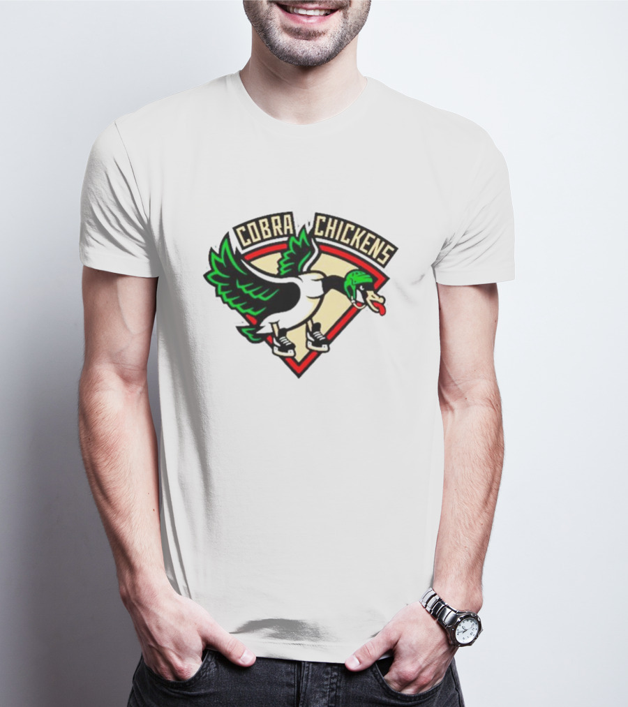 Cobra Chickens Sports Team Logo Hockey-Inspired Goose T-Shirt