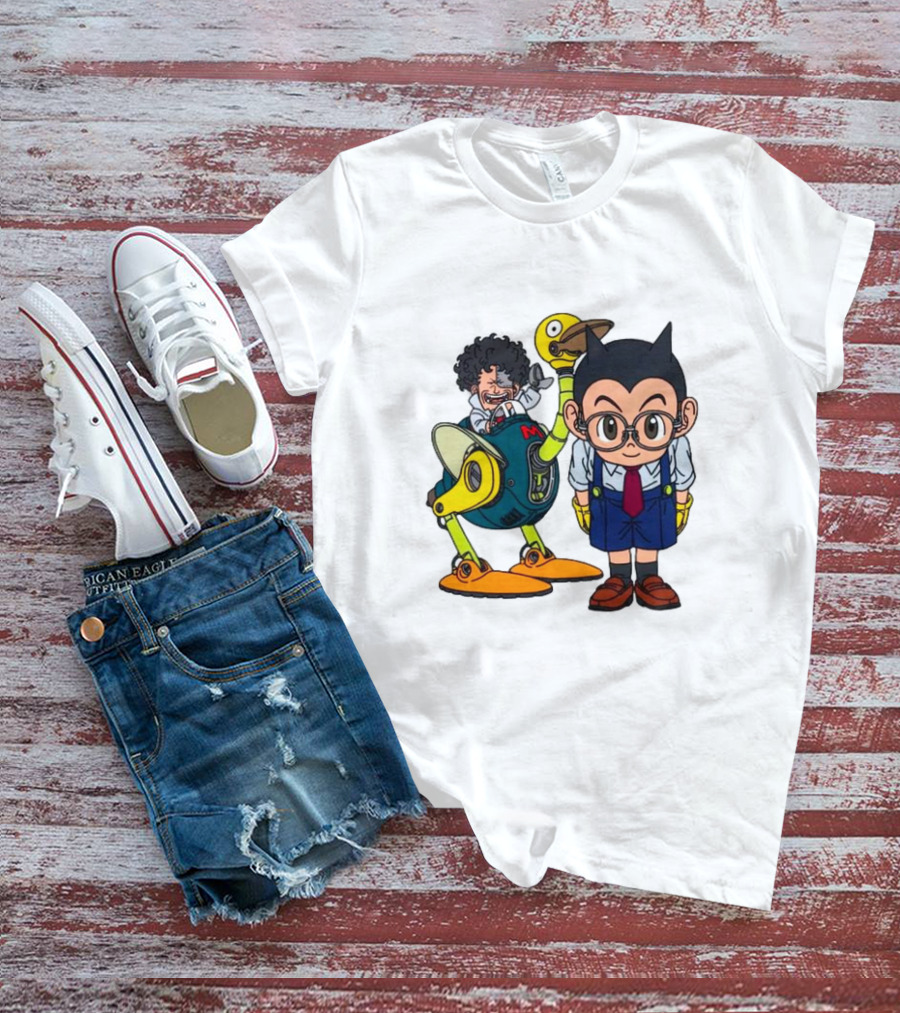 Dr. Slump Obotchaman And Character With Robot In Glasses T-Shirt