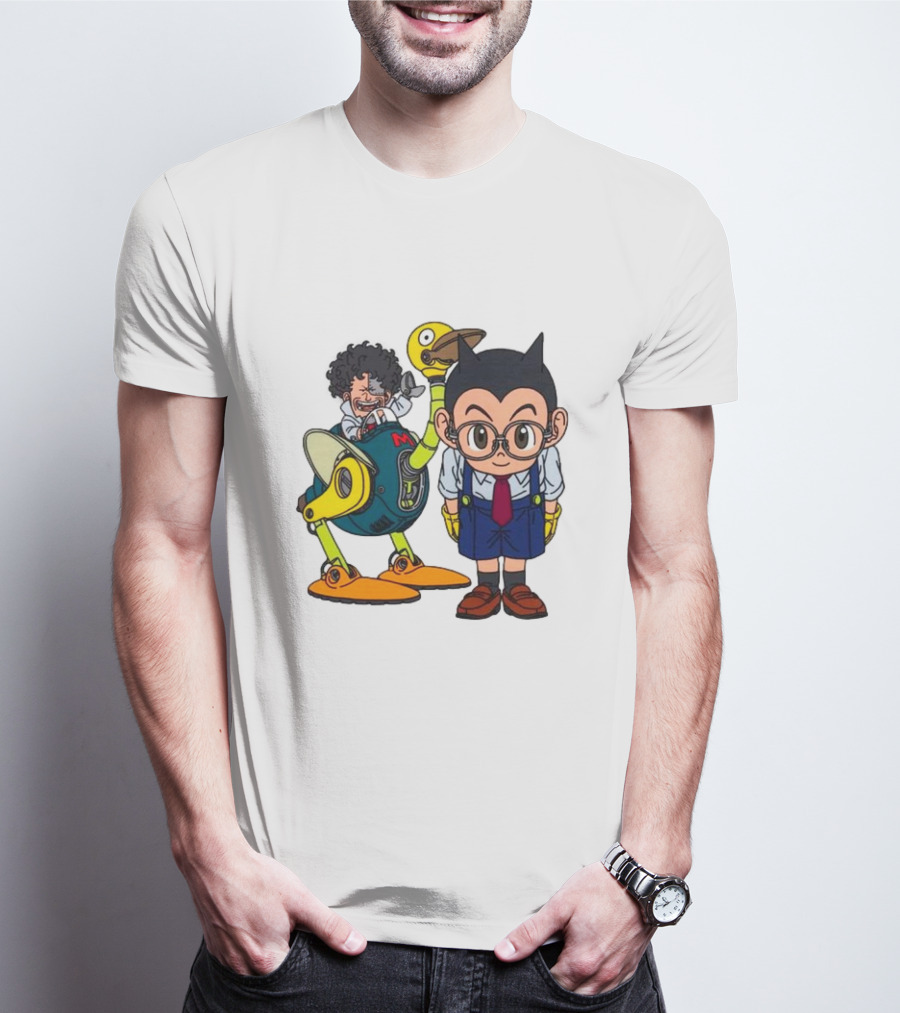 Dr. Slump Obotchaman And Character With Robot In Glasses T-Shirt
