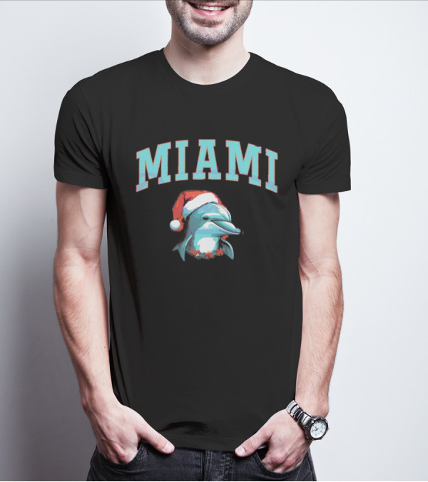 Miami Dolphins Santa Christmas Miami T-Shirt