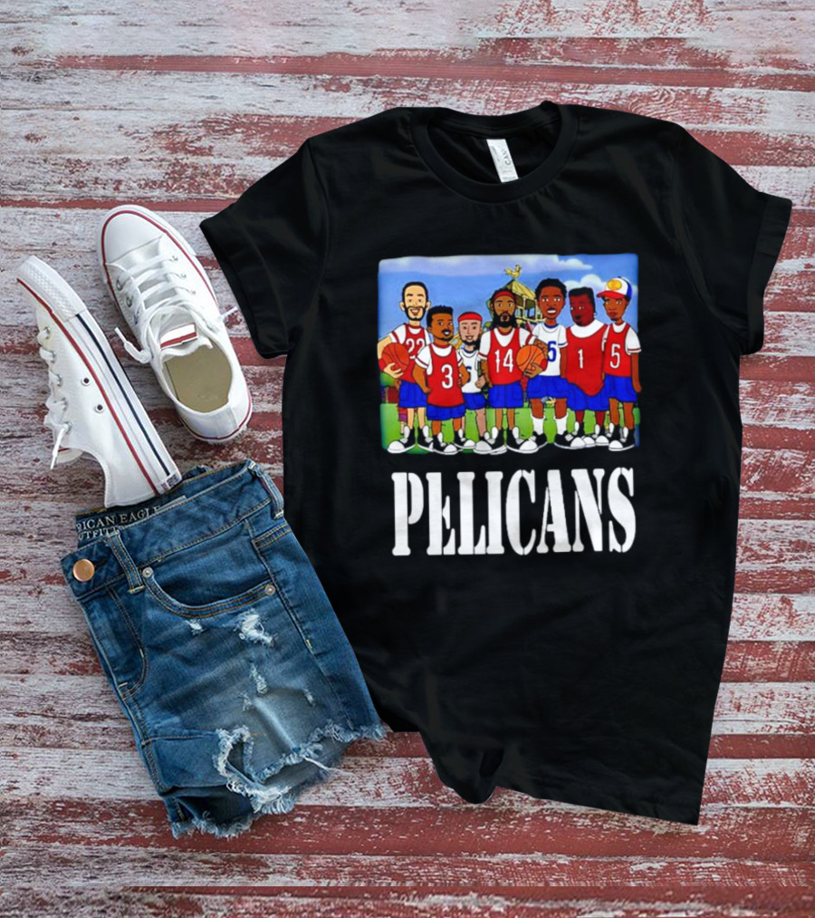 Recess Cartoon Style Characters With Basketball Jerseys Pelicans T-Shirt
