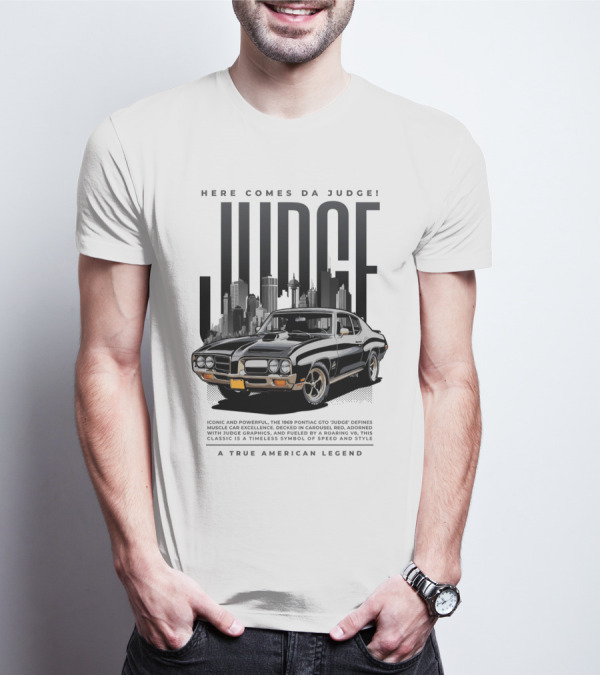 Pontiac Judge Muscle Car Iconic Roaring Classic City Skyline T-Shirt