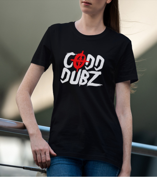 CODD DUBZ Target Dubz Red Target Symbol Bold White Letters T-Shirt