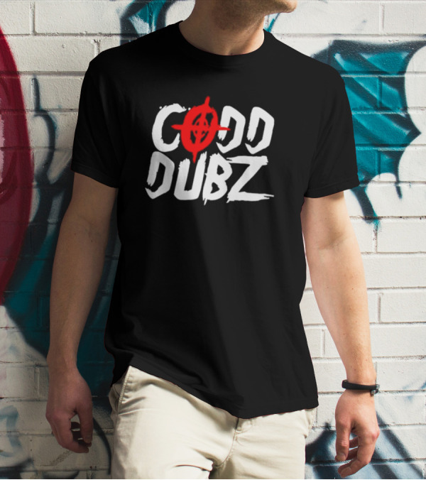 CODD DUBZ Target Dubz Red Target Symbol Bold White Letters T-Shirt